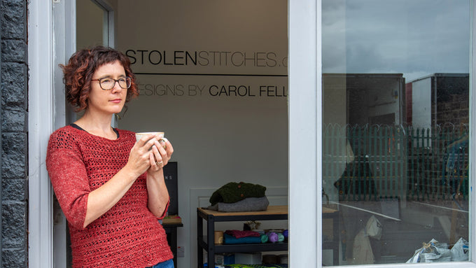 Carol Feller standing in the doorway of the Stolen Stitches shop in Cork.