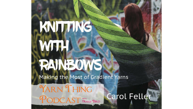 Cover of the yarn thing podcast showcasing Carols design Shanakiel