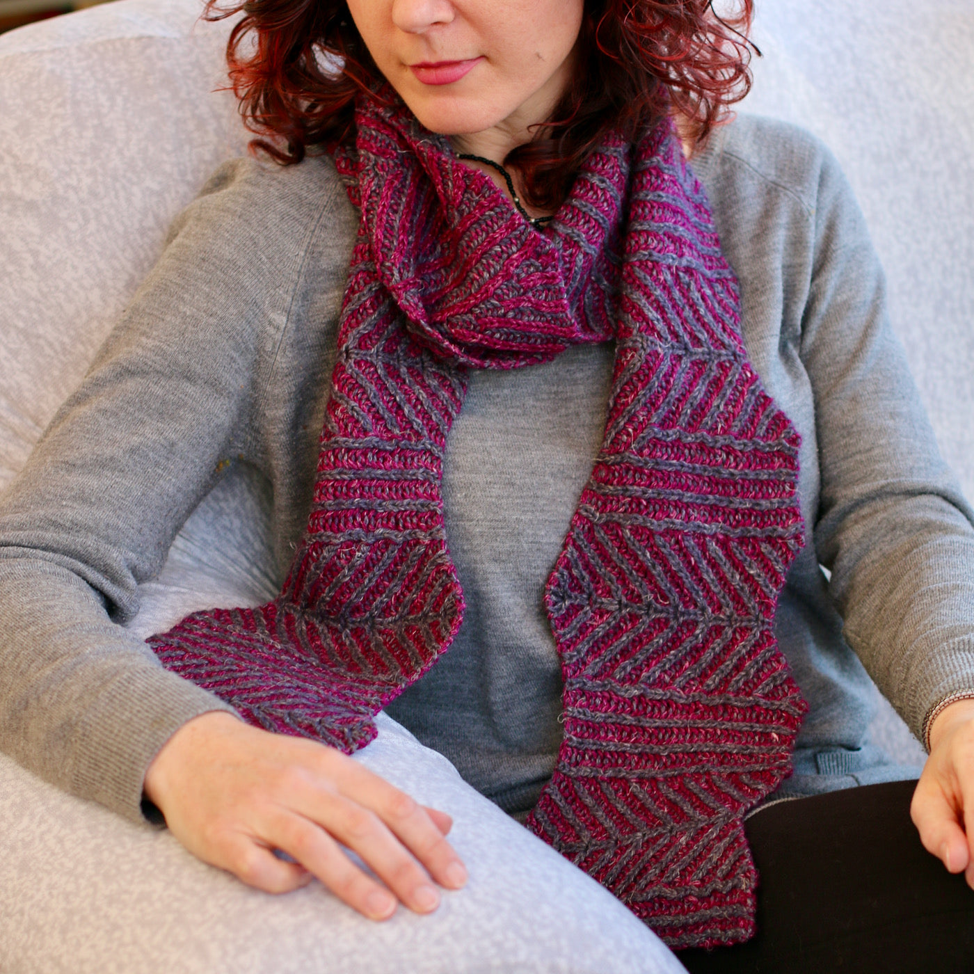 Flying Leaves Scarf Pattern