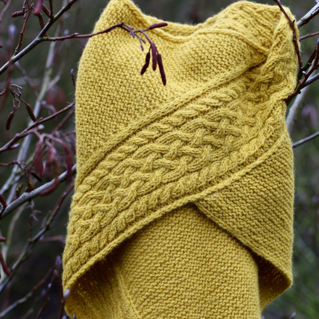 knitted scarf in woods