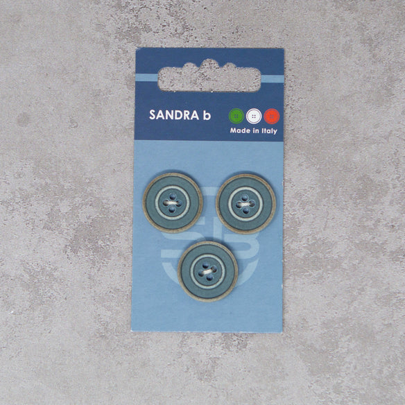 20.5 mm Blue Rings Button | Set of 3