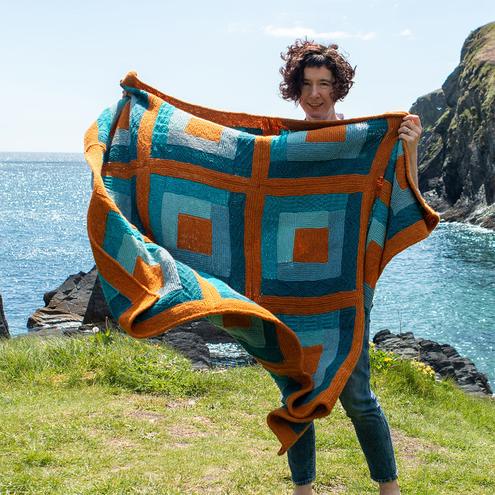 Log Cabin Gansey Blanket Pattern – Stolen Stitches