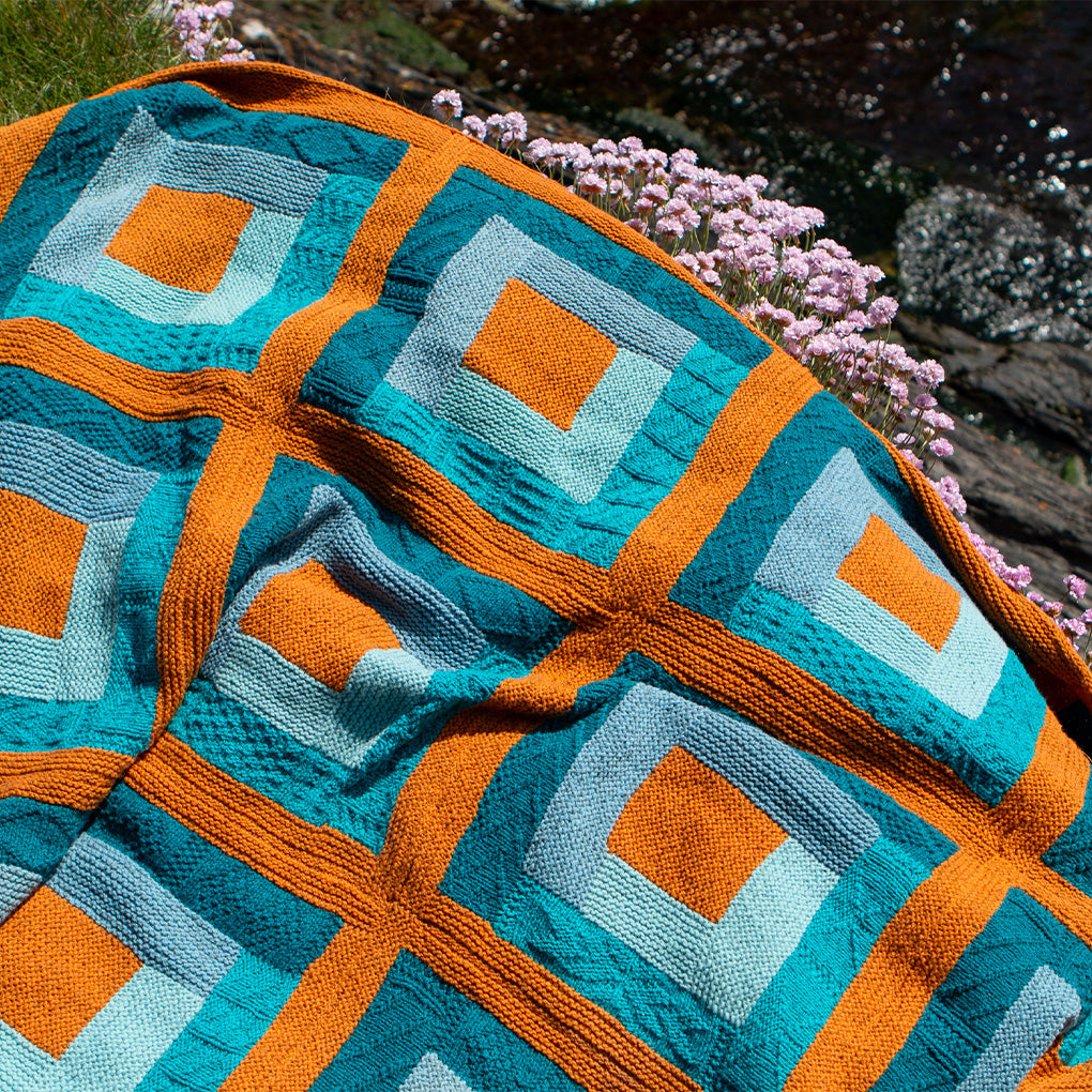 Log Cabin Gansey Blanket Pattern – Stolen Stitches