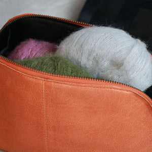 Hazel Leather Knitting Bag