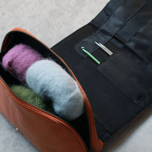 Hazel Leather Knitting Bag