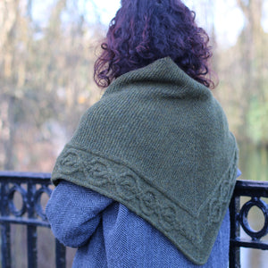 turas shawl in coillte green