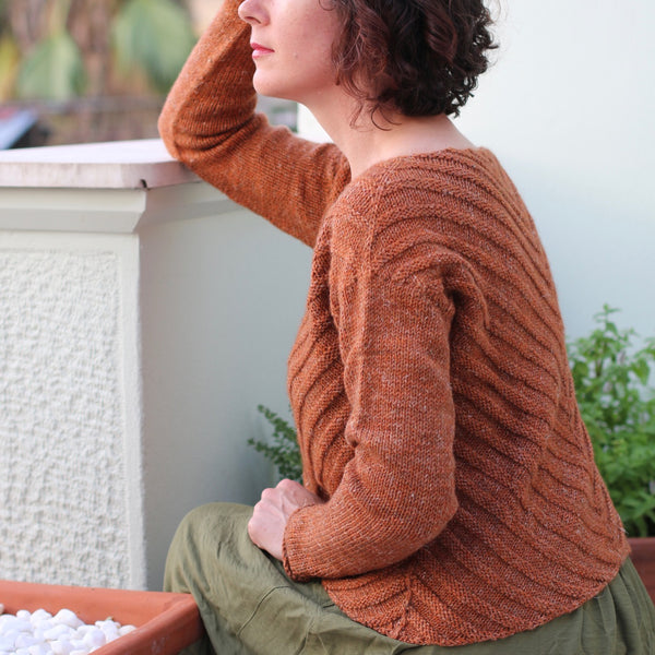 Rusty Lines Sweater, Hand Knit Yarn Kit