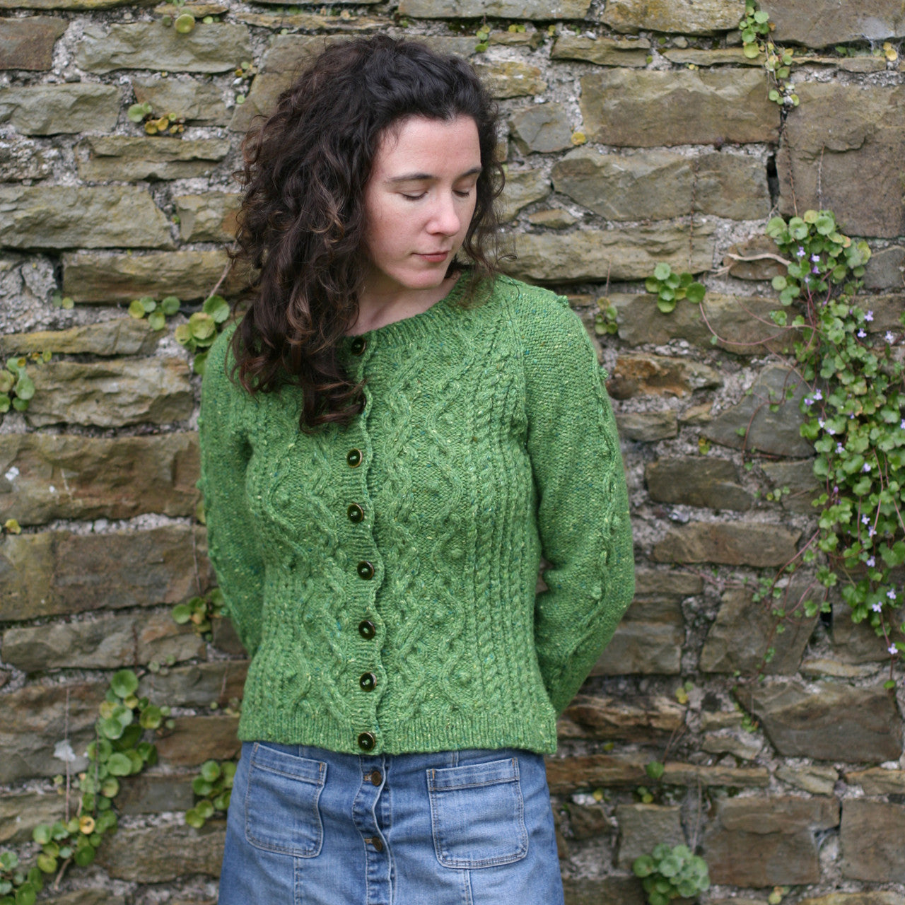 Portulaca Cardigan Digital Hand-Knitting Pattern Aran Weight
