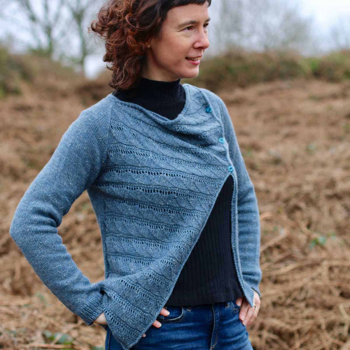 Dark Pearl Nua Cardigan | Digital Hand-Knitting Pattern | Sport-Weight ...