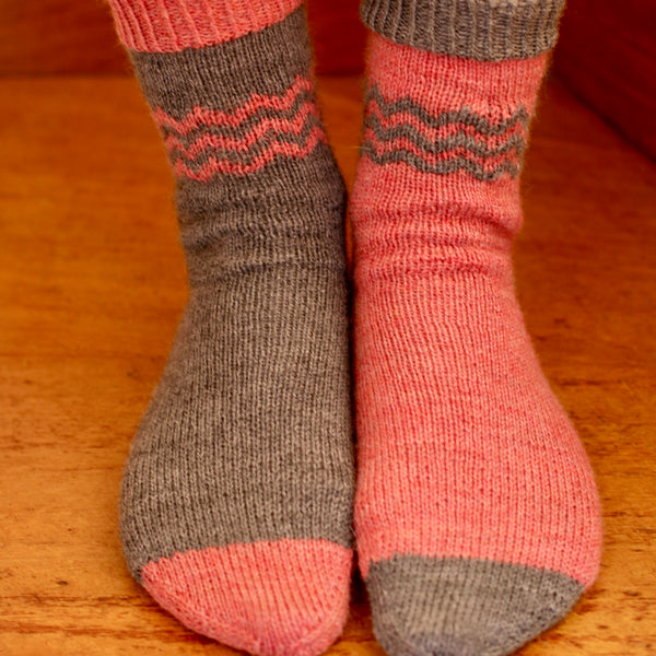 Socks Wave Pattern Yule Wave Socks | Digital Hand-Knitting Pattern | Fingering Weight ...