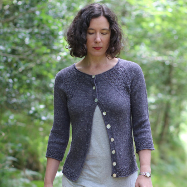 Santa Rosa Plum Cardigan Digital Hand-Knitting Pattern DK
