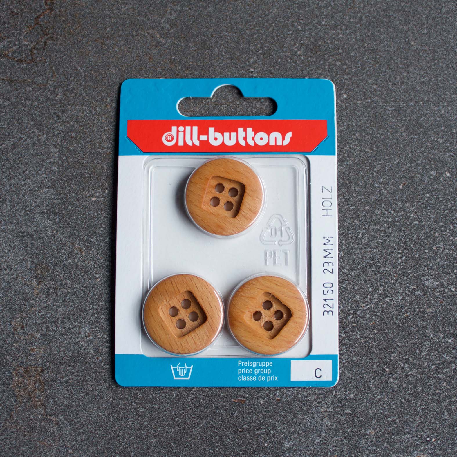 23mm Wooden Button (pack of 3)